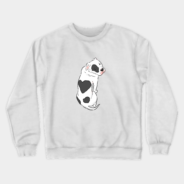 Pitbull with Heart Spot, Pitbull Love Crewneck Sweatshirt by sockdogs